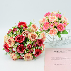 Bouquet de pivoines artificielles en soie 30 cm, décoration de mariage et de maison, rose, rouge, champagne - Product Image 1