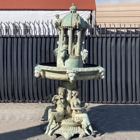 Fontaine d'eau décorative extérieure en bronze et statues de dame avec fontaine en métal d'instruments à vendre