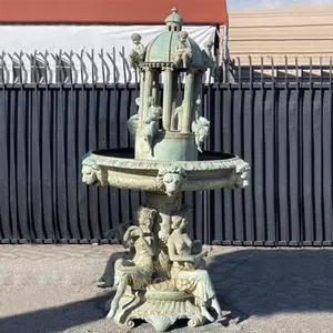 Outdoor Decorative Bronze Water Fountain And Lady Statues With Instruments Metal Fountain For Sale