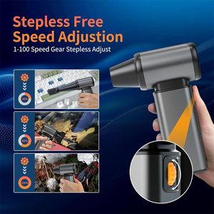 Souffleur électrique rechargeable 2 en 1 avec aspiration, ventilateur turbo sans balais, corps en aluminium, type C, contrôle de vitesse 100 - Product Image 4