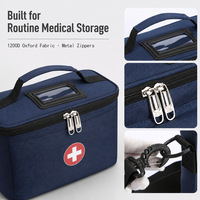 Trousse de premiers secours de camping imperméable en Oxford 1200D, organiseur portable avec pochette amovible pour la randonnée, kit de sécurité en plein air