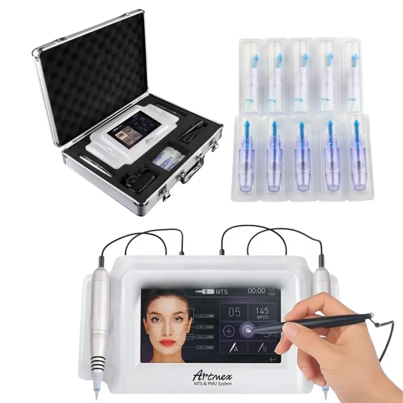 Professionelle digitale Tattoo Augenbraue Lippe nachhaltige Make-up-Maschine Artmex V8 PMU-Maschine kabellos mit MTS PMU-Patrone Nadel