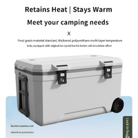 Glacière roulante multi-tailles 30L-120L avec roues 360°, isolation thermique, matériaux de qualité alimentaire, pour vin, camping, vente ambulante, road trip