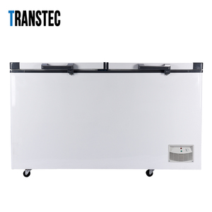 Congélateur coffre solaire <span class=keywords><strong>Transtec</strong></span>/Eco Green/OEM 508L, alimentation 24V, acier inoxydable, usage domestique et hôtelier, double porte à ouverture supérieure, faible consommation d'énergie - Product Image 2