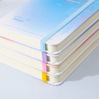 Carnet A6 à couverture rigide 103x137mm 80GSM 100 feuilles lignées dégradé pastel avec élastique et index 216 pièces/carton Vente en gros