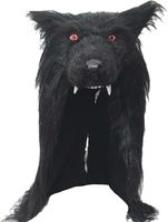 Masque de loup à fourrure réaliste Latex et peluche effrayant couvre-chef de loup-garou pour robe de carnaval Costume d'Halloween