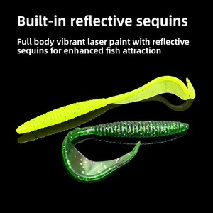 Esca Artificiale Morbida Bionica a Coda Lunga e Curva a Forma di Falce <span class=keywords><strong>per</strong></span> la Pesca al Bass e in <span class=keywords><strong>Mare</strong></span>, 10 Pezzi - Product Image 3