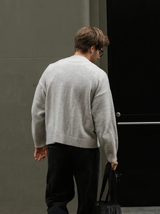 <span class=keywords><strong>Pull</strong></span> en tricot surdimensionné pour homme, coupe ample, en coton 7GG, automne-hiver, OEM, streetwear, 240GSM, avec LOGO - Product Image 3