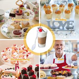 Tasse carrée de 90ml en gelée PS transparente à paroi unique Mini tasses du désert jetables de 3oz de qualité alimentaire pour la crème glacée - Product Image 3