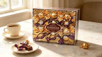Chocolats en gaufrettes emballés à la main de qualité supérieure par RISHDENE, boîte transparente décorative idéale pour des cadeaux romantiques et festifs