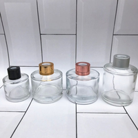 Bouteille de bâtons de parfum d'aromathérapie en verre Sunshine 50ml 100ml 200ml bouteille de diffuseur de roseau d'arôme en verre vide noir de luxe personnalisé