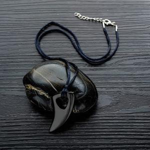 Europäisch-Amerikanische Punk-Wolfszahn-Anhänger-Halskette Nachtclub Hip-Hop Mode Personalisiertes Retro-Paar-Accessoire Legierung Schwarz - Product Image 3