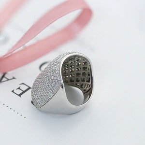 VVS1 Melee Moissanite elmas gümüş bant yüzük toptan fiyat büyük düğün Band - Product Image 3