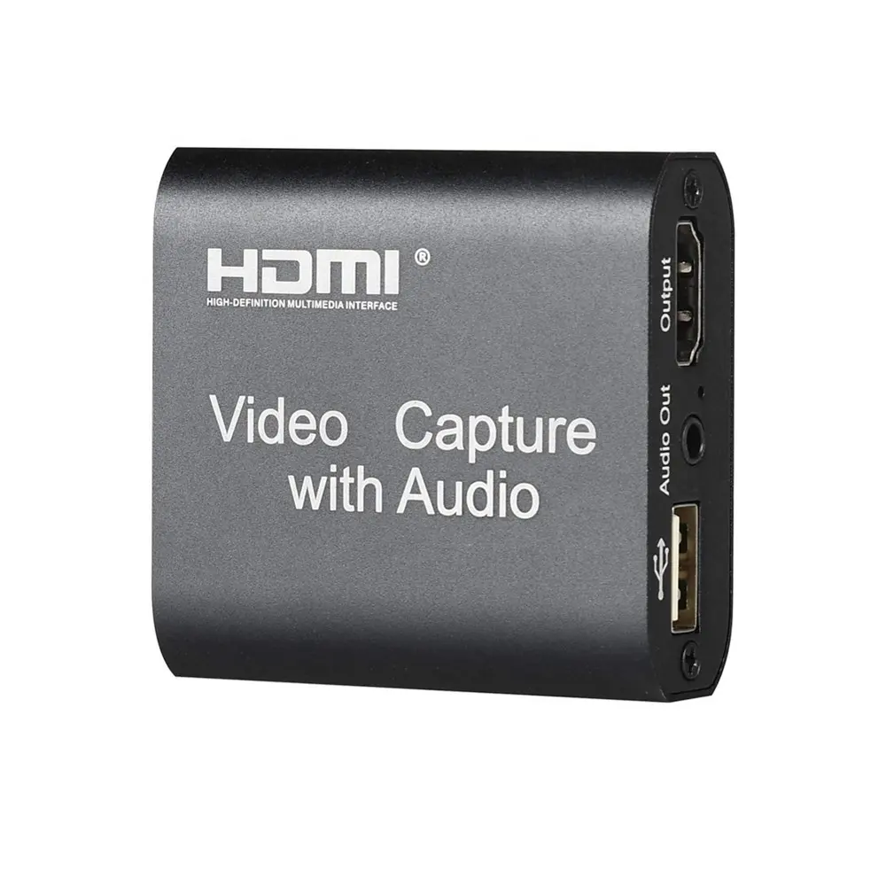 4K HDMI Video Audio Capture Card dengan Loop Keluar untuk Game Definisi Tinggi Menangkap Rekaman Kotak Ultra Latency Rendah video Grabber