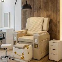 Chaise de style moderne à dossier haut touffeté sans tuyau pour bain tourbillon Spa Station de pédicure sans plomberie