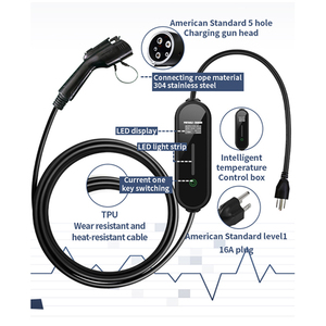 Evse J1772 Tipo 1 Cargador de CA portátil Ev Carga de retardo 8A 10A 13A 16A Protección múltiple Ip67 para coche eléctrico - Product Image 3