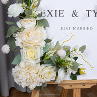 Nouvelle Collection 2026 : Guirlande de fleurs artificielles personnalisées roses violettes pour panneau de bienvenue, chemin de table et décoration intérieure pour allée de mariage