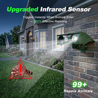 Pengusir Hewan Tenaga Surya Ultrasonik dengan Sensor Gerak dan Lampu Strobo LED Tahan Air untuk Kebun, Kebun Pertanian, Halaman, Kucing, Burung