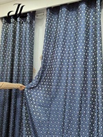 Rideau occultant jacquard en polyester épais et tissé, motif géométrique abstrait, écologique, à œillets, pour chambre d'amis