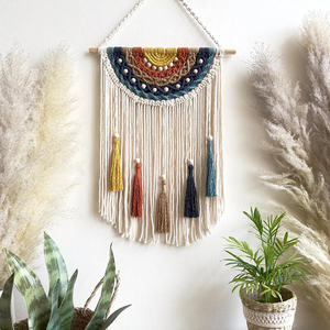 Nouveauté Tapisserie murale <span class=keywords><strong>en</strong></span> macramé <span class=keywords><strong>arc</strong></span>-<span class=keywords><strong>en</strong></span>-<span class=keywords><strong>ciel</strong></span> mandala pour filles adultes Anniversaire Noël - Product Image 2