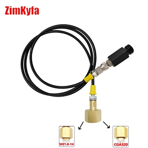Kit de manguera externa de alta presión SodaStream de 1.5m con roscas W21.8-14/CGA320 Tr21-4, TPE negro, para tanque de CO2 de elaboración casera, OEM SDA-CGA320-LX 1 - Product Image 1