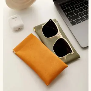 Портативный ручной работы из искусственной кожи бархатный футляр для очков Солнцезащитные очки мягкая сумка для хранения очков