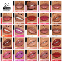 Brillant à lèvres 48 couleurs Maquillage des lèvres tendance Tubes de brillant à lèvres mignons avec emballage personnalisé Rouge à lèvres transparent rose nude