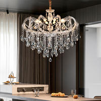 Lustre en cristal européen de luxe, style Marie-Thérèse, luminaire suspendu en forme de goutte d'eau, lampe de plafond pour salon, hôtel, chambre à coucher