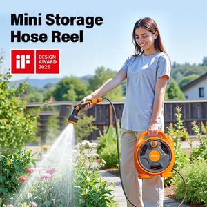 Carrete de <span class=keywords><strong>Manguera</strong></span> de Jardín Multifuncional, <span class=keywords><strong>Manguera</strong></span> de Agua Retráctil con Boquilla de Pulverización Ajustable - Product Image 3