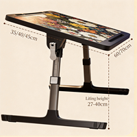 Bureau d'étude/écriture pliable et durable pour étudiants, motif mandala de style nordique, avec porte-gobelet ; Bureau pour ordinateur portable à hauteur réglable pour