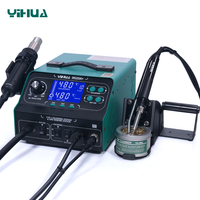 Station de Retravail SMD 3-en-1 YIHUA 992DA+ avec Pistolet à Air Chaud, Fer à Souder et Dessouder, et Fonction d'Absorption de Fumée