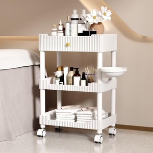 Zxm Factory Wholesale <b>Plastic</b> Trolley Cart for Home Office & Salon Hair Spa for Living Room With <b>Wheels</b> - Product Image 3