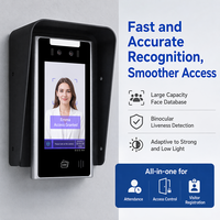 Terminal de reconnaissance faciale intégré KMS Turnstile avec contrôle d'accès par empreinte digitale, carte RFID et code PIN, gestion du temps de présence et détection de mouvement