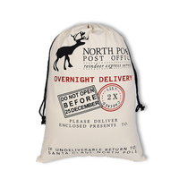 Sacs de Noël en gros, grands sacs de Père Noël en toile de coton avec cordon de serrage, sacs cadeaux pour enfants, collection de Noël
