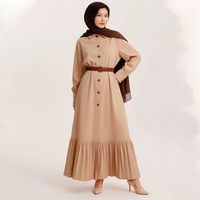 2025 vêtements ethniques arabe longue robe femmes musulmanes Kimono respirant musulman Abaya Maxi robe en gros