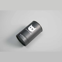 Emballage personnalisé en tube de papier kraft noir pour flacon de parfum avec logo en feuille d'or, boîte cylindrique, vente en gros, directement de l'usine, OEM ODM