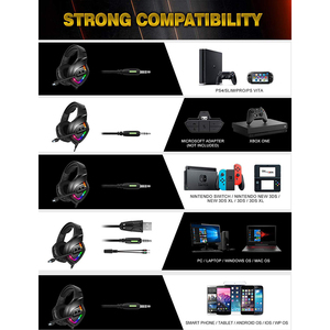 <span class=keywords><strong>ONIKUMA</strong></span>-auriculares <span class=keywords><strong>K1</strong></span>-<span class=keywords><strong>B</strong></span> para videojuegos, cascos RGB con reducción de ruido y micrófono K1B para PS4 - Product Image 6