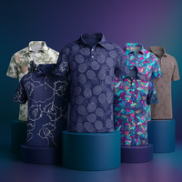 Zomer Custom Logo Fruit Patroon Overal Afdrukken Ademend Snel Droog Slim Fit Golf Polo T-Shirt Voor Mannen