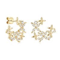 De perhiasan halus anting-anting Moissanite desain bunga perak murni anting-anting Moissanite penuh perak 925 anting-anting Moissanite