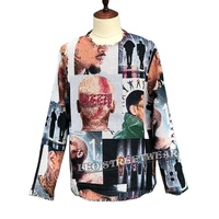 Pull en tapisserie streetwear d'hiver pour homme, style Hip Hop Rapper Chris, en jacquard tissé, coupe oversize, effet vieilli