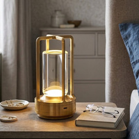 Lampe de table sans fil à LED, alimentée par batterie, à intensité variable, rechargeable, pour dîner/salle à manger/chambre/bar/camping/intérieur