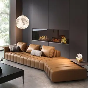 Moderne Italiaanse Design Bank Canape En Cuir Woonkamer Lederen Sectionele Bank