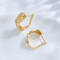 Orecchini a cerchio in oro giallo 18 carati con diamanti coltivati in laboratorio, orecchini pendenti alla moda, orecchini a clip, orecchini con diamanti, orecchini raffinati