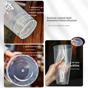 98Mm 1000Ml Disposabletransparent Clear Custom Printed Logo <b>Plastic</b> PP <b>Drinking</b> <b>Cup</b> Cold Coffee <b>Cups</b> With Lids and Straws - Product Image 5