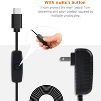 Type-C USB-C 5V 3A Alimentation Pour Raspberry Pi 4 4B Adaptateur secteur Chargeur secteur mural avec interrupteur marche/arrêt