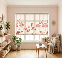 Persianas Enrollables con Estampado Digital UV de Flamencos Personalizadas ZSTARR, Protección Solar para Ventanas, Tela de Pantalla Solar Perforada