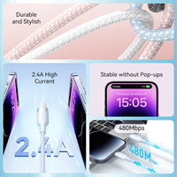 Câble USB Vention USB 2.0A vers L 2.4A, câble USB à charge rapide pour téléphone