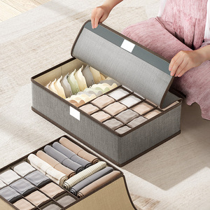 Clothing Organizer <b>Drawer</b> <b>Storage</b> Box Foldable Compartmentalized For Underwear Socks Home Dormitory Use - Product Image 2