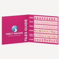 Jeu de cartes de Mahjong américain à grands caractères, lot de 4, facile à lire, en acrylique et mélamine, avec guide des règles et cartes en papier pour les joueurs de ligue