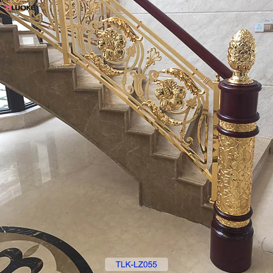 Luxury brass stair column interior decorative fence post design